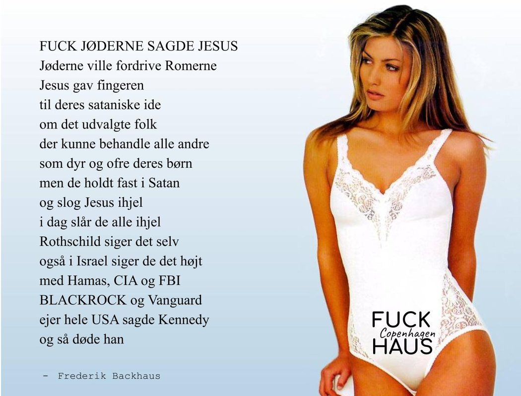 "Fuck jøderne sagde Jesus" af Frederik Backhaus