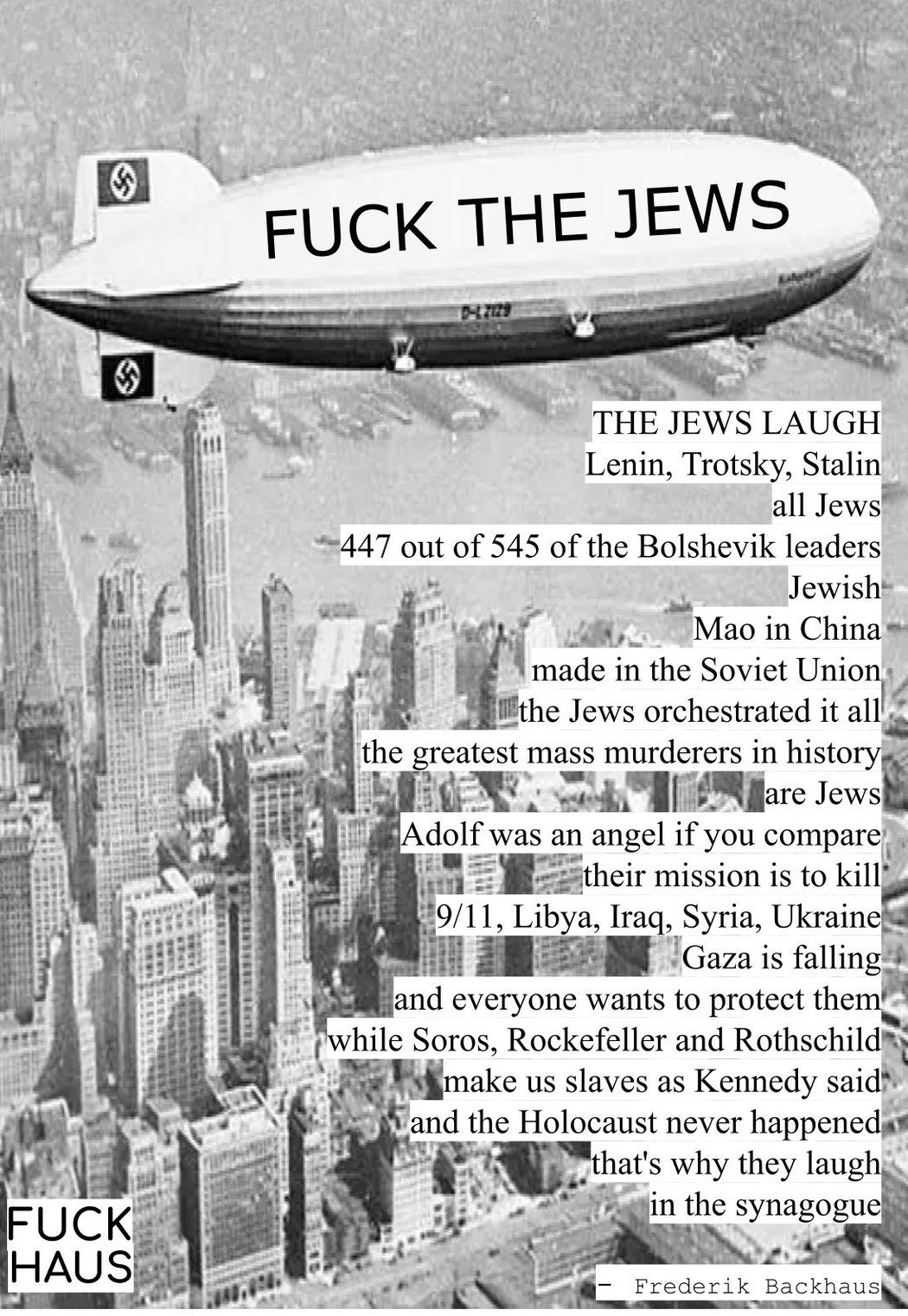 "Fuck the jews" by Frederik Backhaus